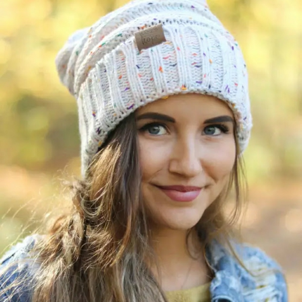 Confetti Beanie: Oatmeal